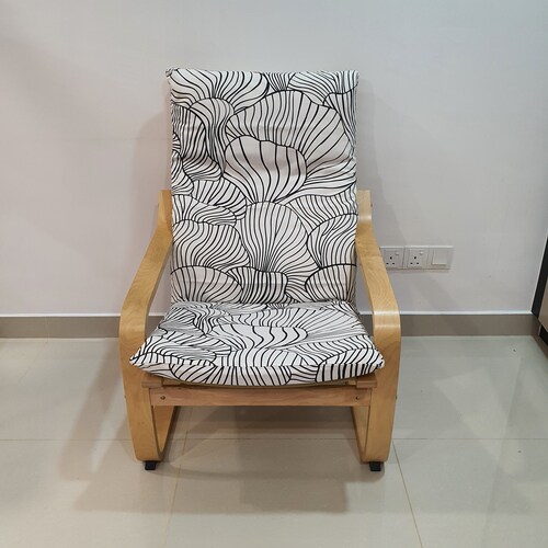 IKEA Poang Chair Cushion Cover Artsy Orange Citrus Etsy UK