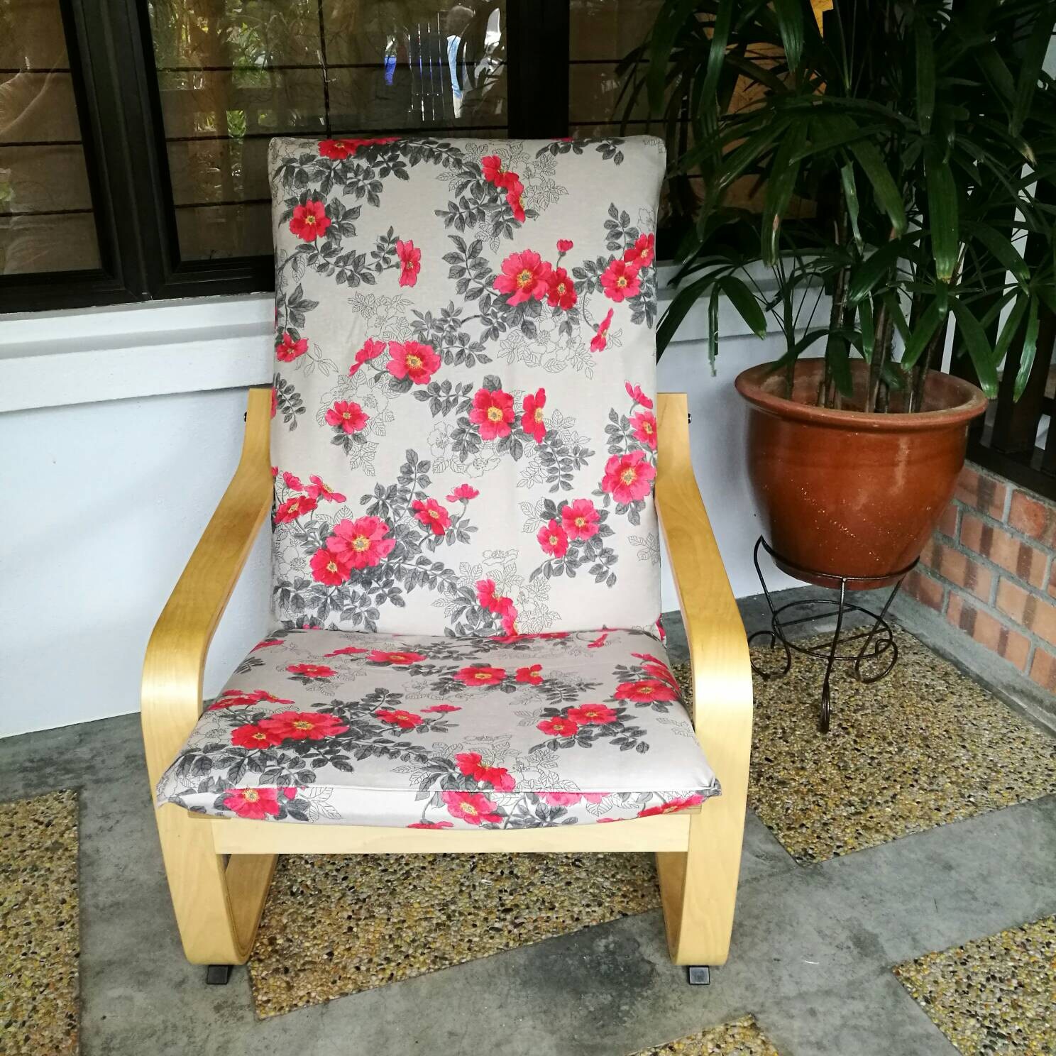 IKEA Poang Chair Cushion Cover Floral Print | Etsy