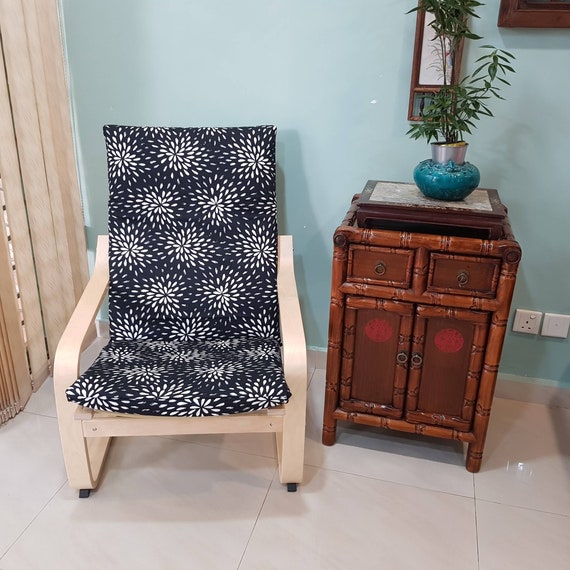 Ikea Poang Chair Cushion Cover Dark Petals Etsy