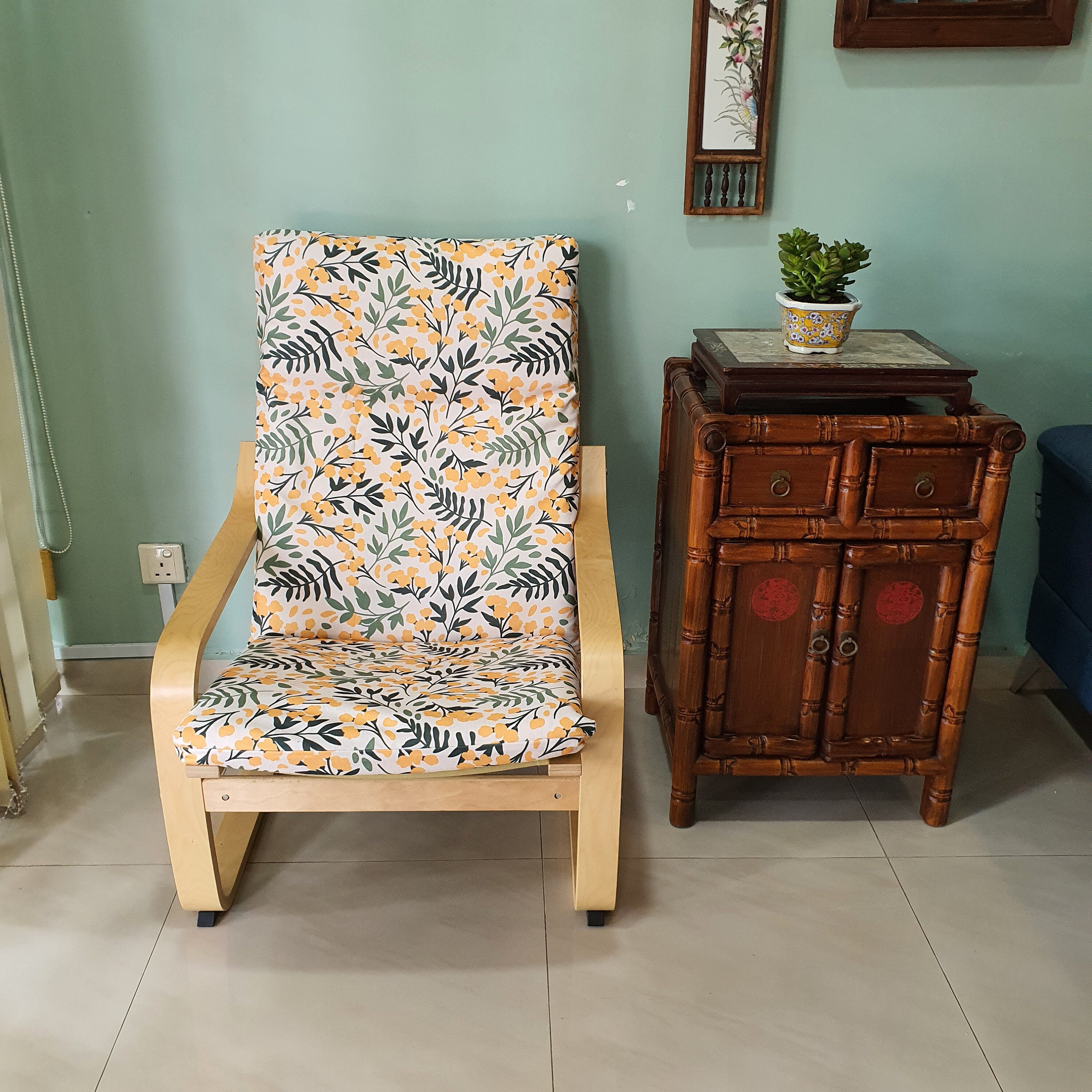 IKEA Poang Chair Cushion Cover Yellow daisy print | Etsy
