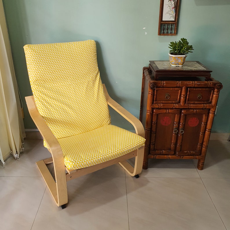 IKEA Poang Chair Cushion Cover Yellow triangle print | Etsy