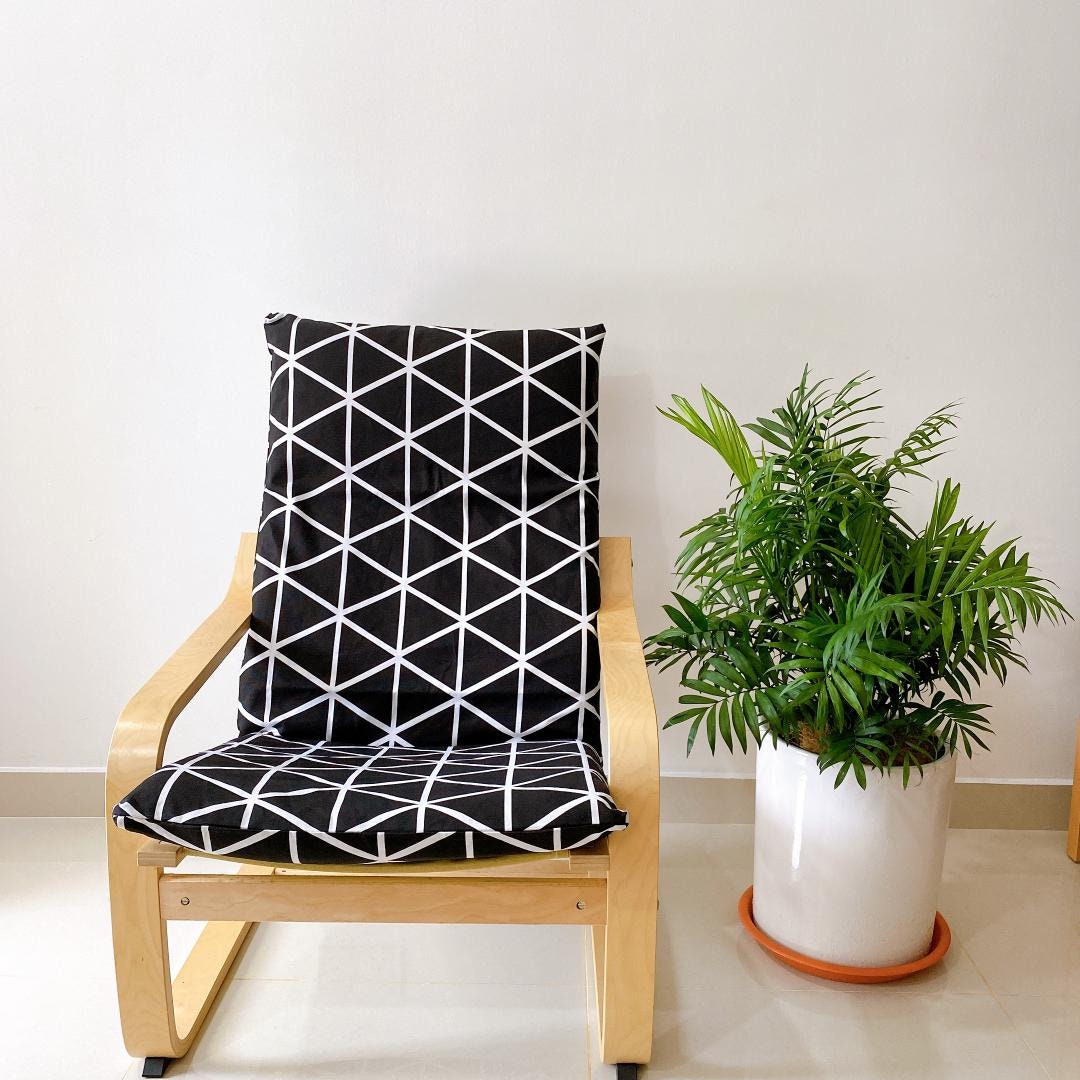 IKEA Poang Chair Cushion Cover Line Pattern Etsy