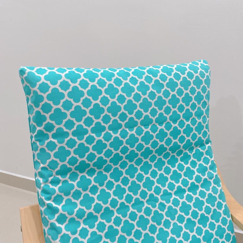 IKEA Poang Chair Cushion Cover Glorious Blue Symetrical Etsy