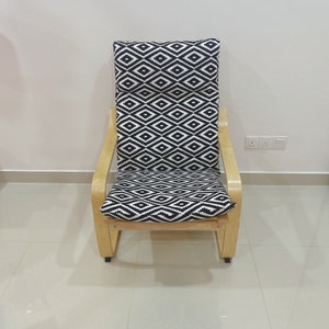 IKEA Poang Chair Cushion Cover - Black Aztec