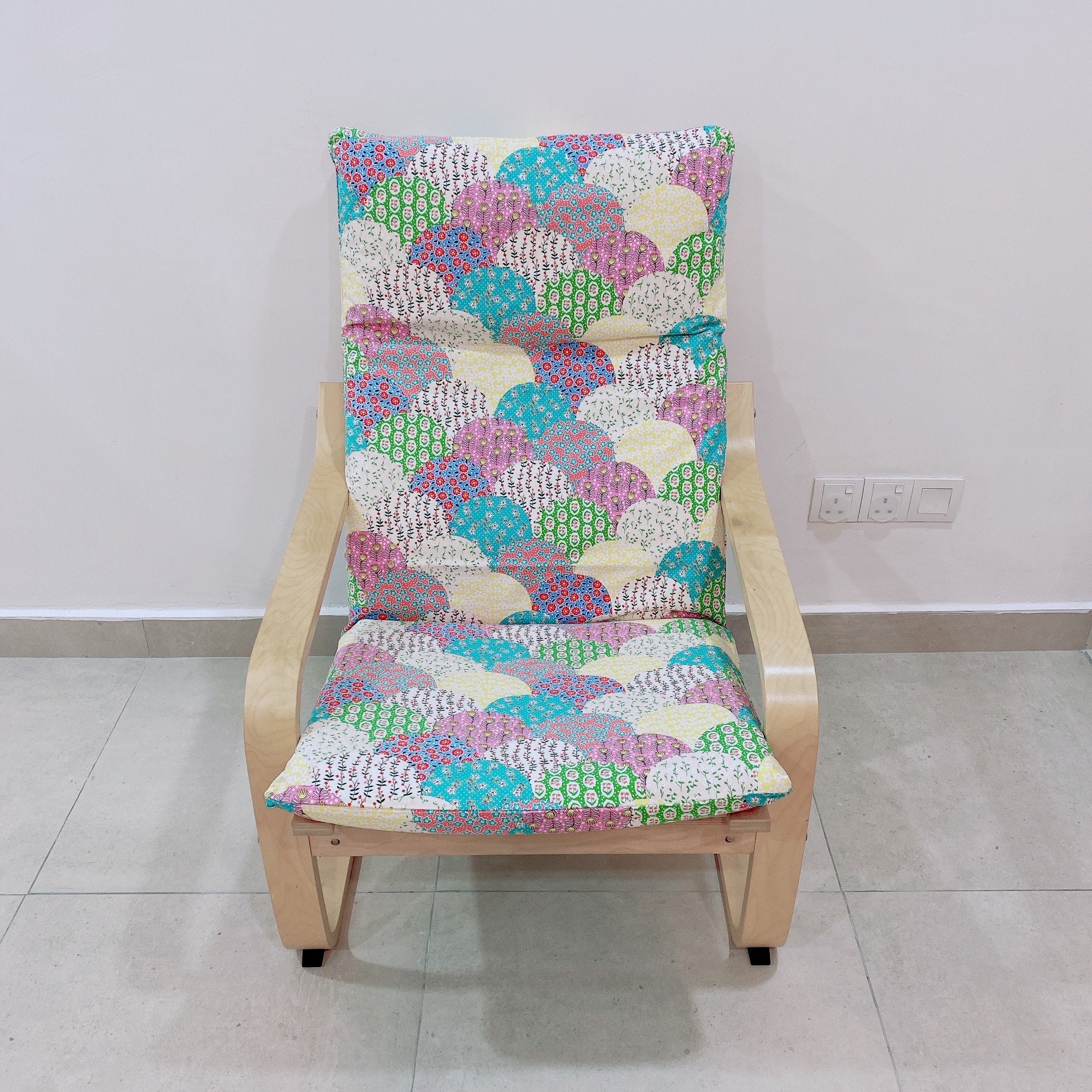 IKEA Poang Chair Cushion Cover Floral Burst Etsy