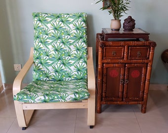 IKEA Poang Chair Cushion Cover - Tropical Leaf Print v2