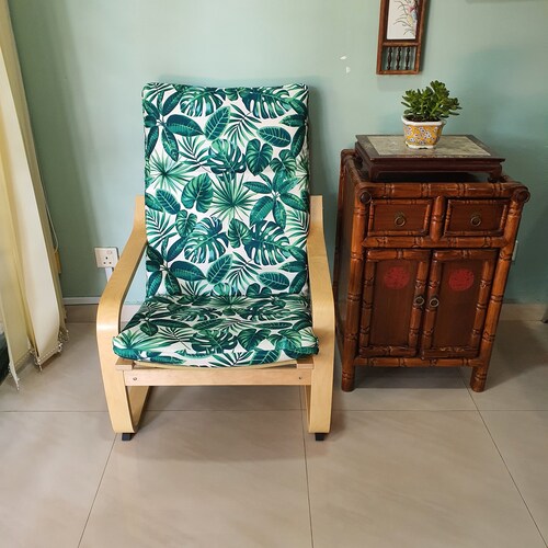 IKEA Poang Chair Cushion Cover Tropical Leaf Print V4 Etsy