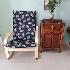 IKEA Poang Chair Cushion Cover - Tropical Leaf Print v3