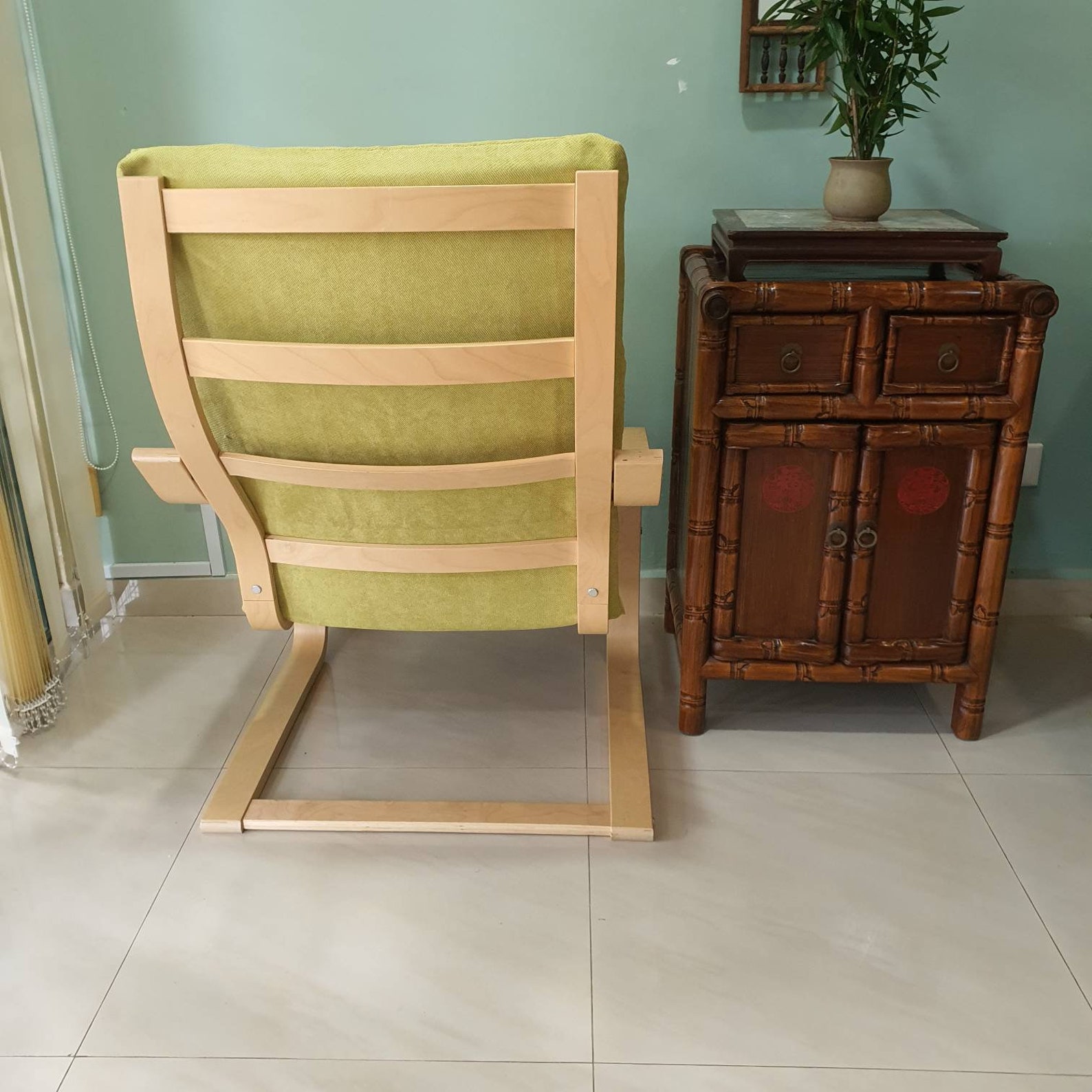 IKEA Poang Chair Cushion Cover Basics Green Print Etsy UK