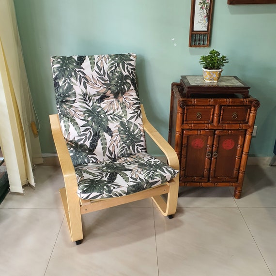 BEST SELLER IKEA Poang Chair Cushion Cover Tropical Print 