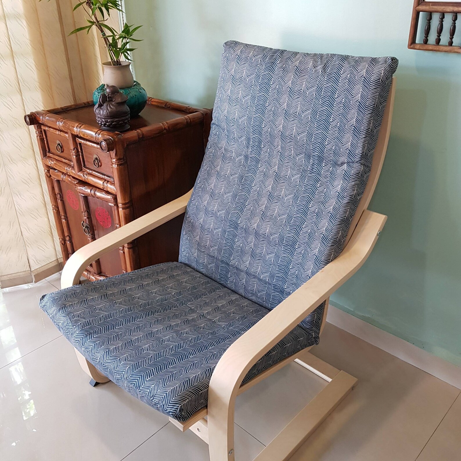 IKEA Poang Chair Cover Symmetrical Line Pattern | Etsy