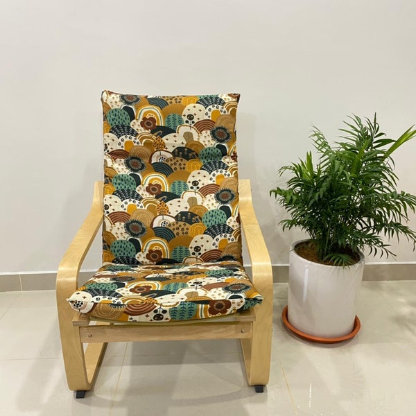 Housse de coussin de chaise IKEA Poang - Oriental japonais foncé