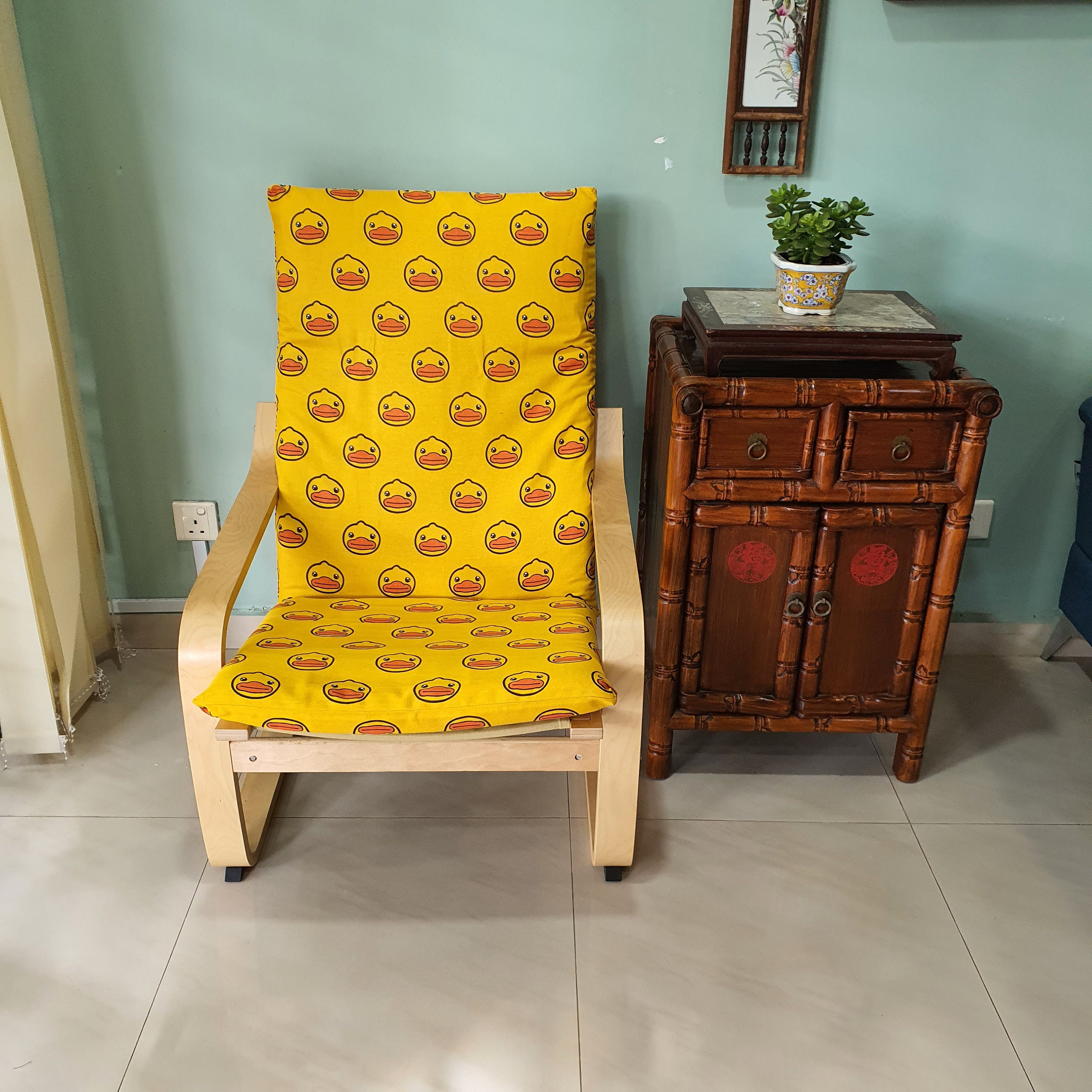 IKEA Poang Chair Cushion Cover Yellow Ducky | Etsy