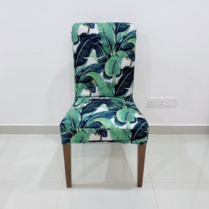 BERGMUND Chair Cover Slipcover - handmade - royal leaf print