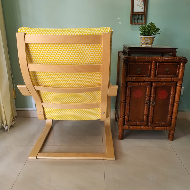IKEA Poang Chair Cushion Cover Yellow triangle print | Etsy