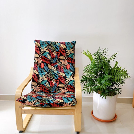 IKEA Poang Chair Cushion Cover Colorful Paradise Etsy