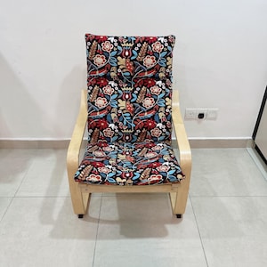 IKEA Poang Chair Cushion Cover - Dark Floral