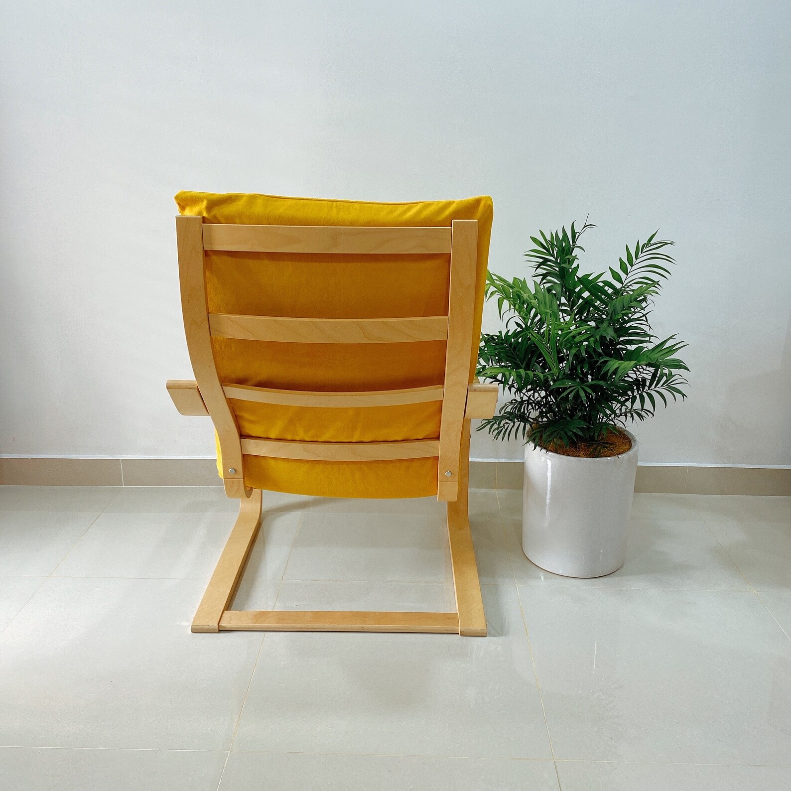 Faux Leather IKEA Poang Chair Cushion Cover Mustard yellow Etsy