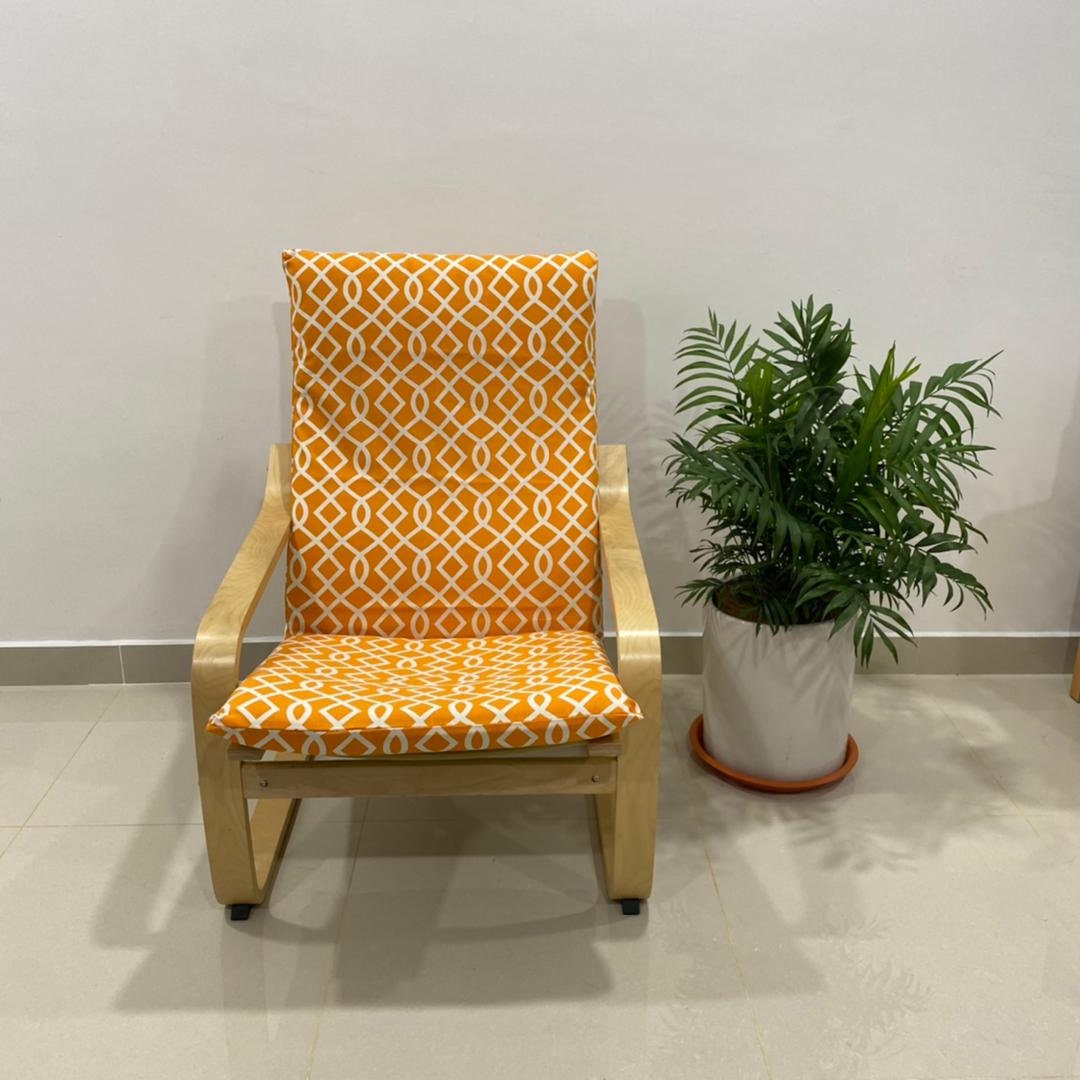 Ikea poang chair cushion pad cover slipcover kilim bohemian