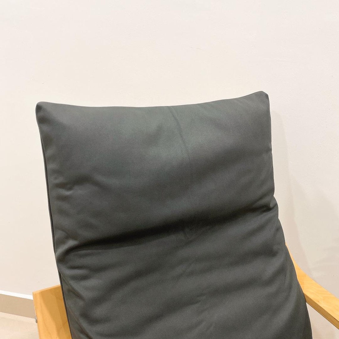 Faux Leather IKEA Poang Chair Cushion Cover Dark Grey Etsy