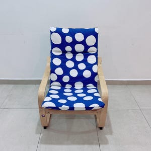IKEA Poang Chair Cushion Cover - Yayoi inspired blue polka dot