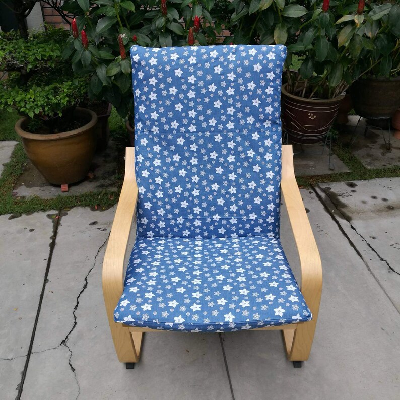 IKEA Poang Chair Cushion Cover Blue Stars Etsy
