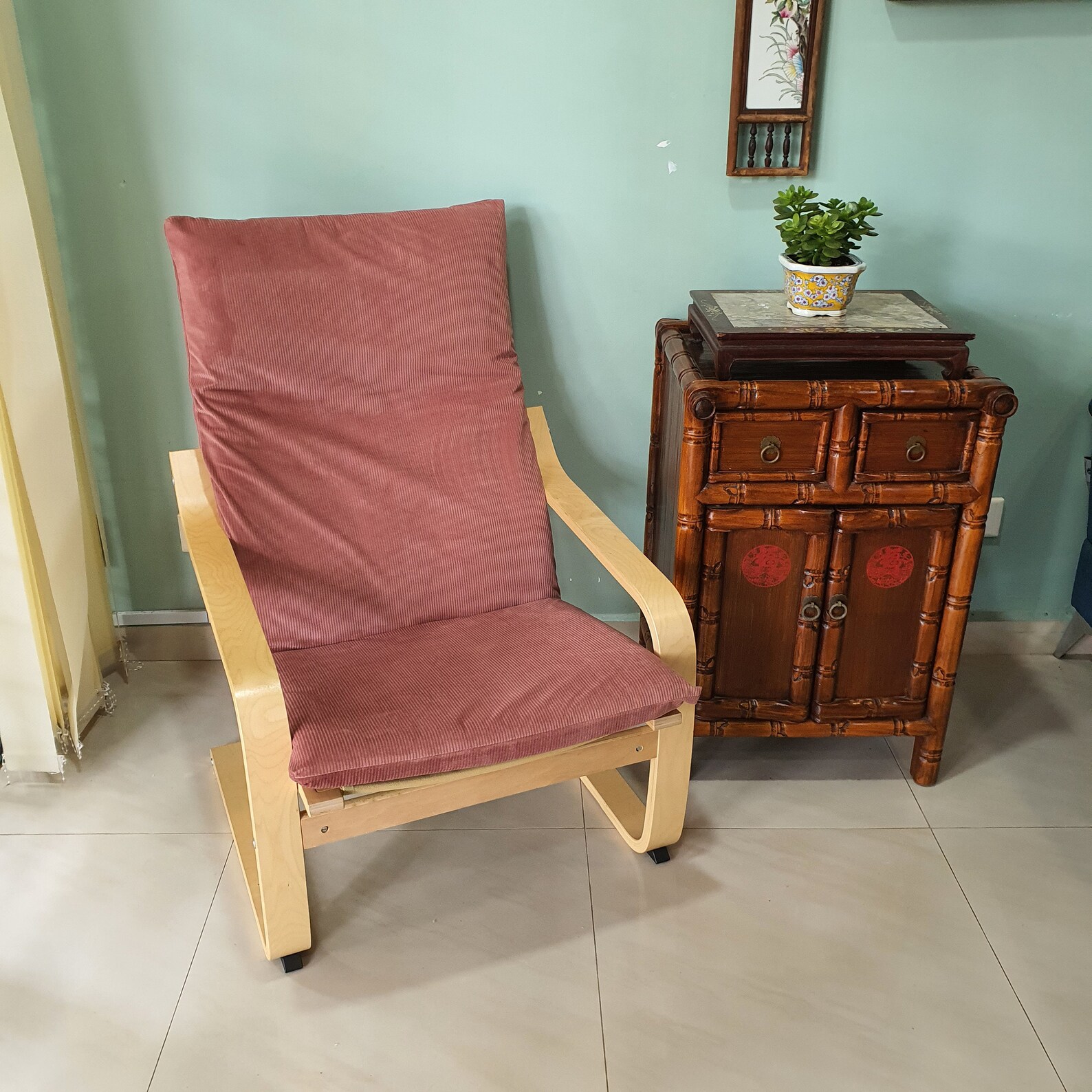 IKEA Poang Chair Cushion Cover Elegant Purple pile Fabric | Etsy