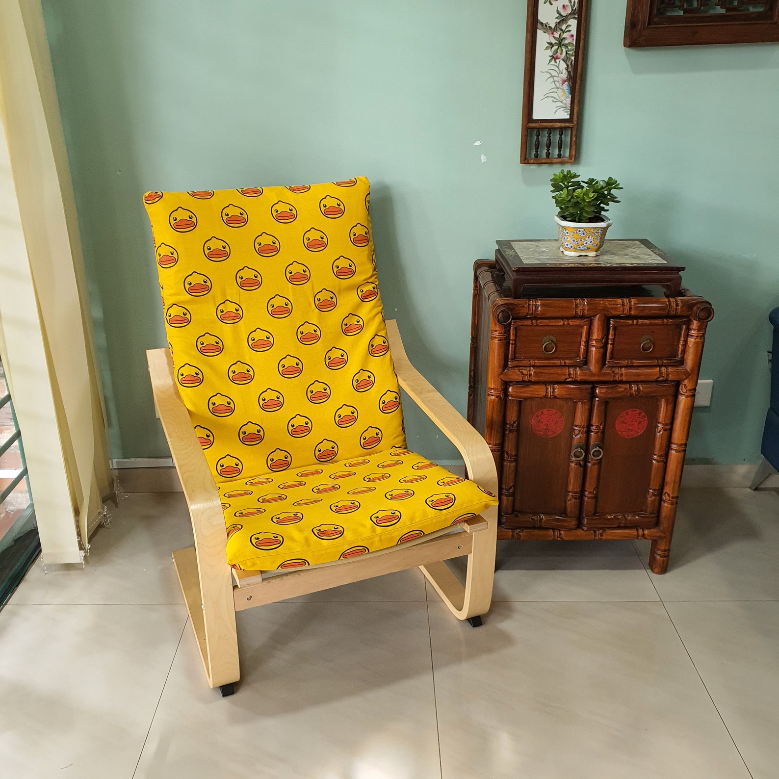 IKEA Poang Chair Cushion Cover Yellow Ducky Etsy