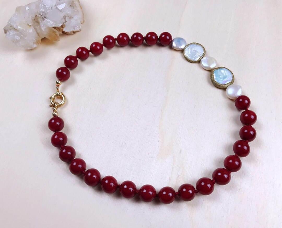 Collana Tre Fili Di Perle Barocche Ovali Cammeo Di Conchiglia - Foto 9