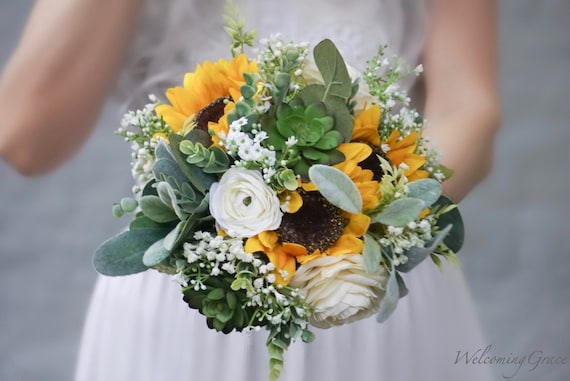 Succulent And Sunflower Bouquet