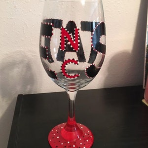 NC State Wine Glass