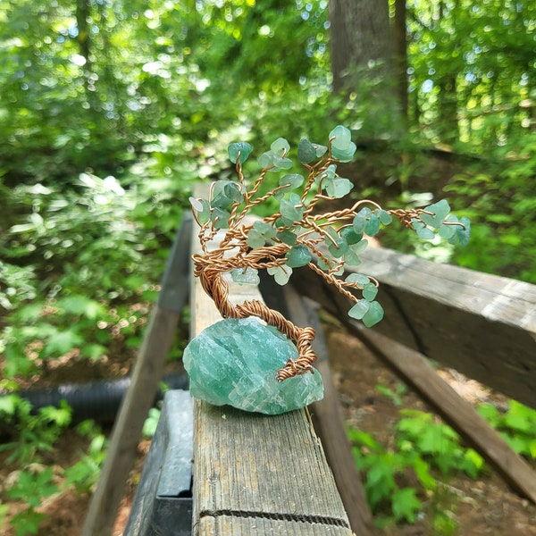 Posable Small Bonsai Wire Tree Rock Sculpture