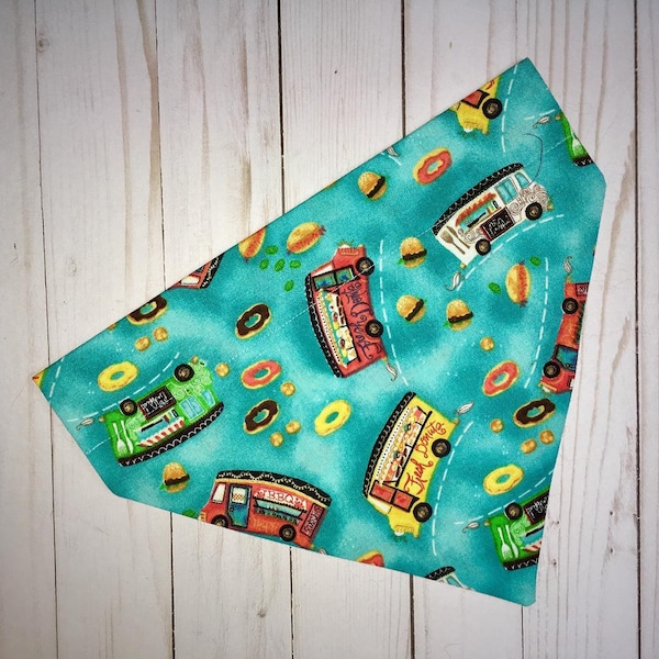 Food Truck Dog Bandana, Donut Dog Bandana, Over the Collar Dog Bandana, Hamburger Dog Bandana, Donut Dog Scarf, Food Truck Dog Scarf