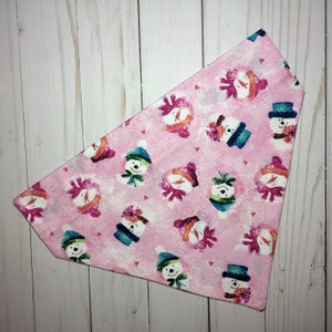 Christmas Dog Bandana, Snowman Dog Bandana, Over the Collar Dog Bandana, Girl Dog Bandana, Christmas Dog Scarf, Girl Dog Scarf