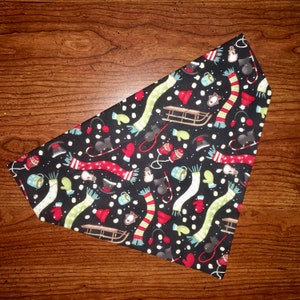 Christmas Mittens and Scarf Dog Bandana, Over the Collar Dog Bandana, Hot Cocoa and Marshmellows Dog Bandana, Sled Dog Bandana