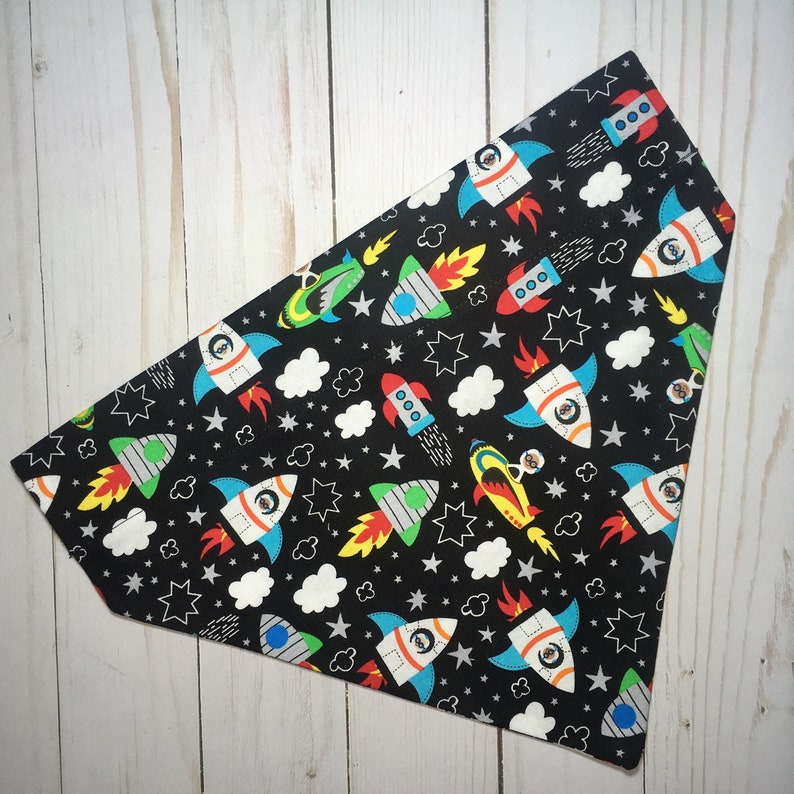 Boy Dog Bandana Dog Bandana Pet Bandana Over the Collar Dog Bandana Rocket Dog Bandana