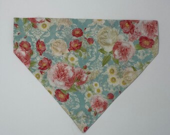 Floral Dog Bandana, Pink Floral Dog Bandana, Flower Dog Bandana, Over the Collar Dog Bandana, Girl Dog Bandana, Easter Dog Bandana