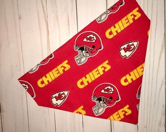 Kansas City Chiefs Dog Bandana, Chiefs Dog Bandana, Over the Collar Dog Bandana, Super Bowl Dog Bandana, Football Dog Bandana