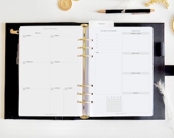 Undated A5 Weekly Life Planner Inserts | Week on One Page | CEO of My Own Life® | For A5 6-Ring Binders, Filofax, Large Ring GM LV Agendas