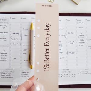 Blush 'This Week' Double Sided A5 Planner Page Marker, Planner Divider, Bookmark | for A5 6-Ring Binders, Filofax, Large GM LV Agendas - ella iconic® UK