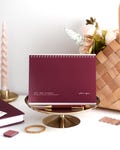 2027 A5 Monthly Desk Calendar For Home, Office, School | Burgundy