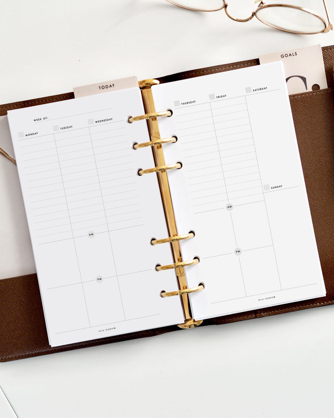 Undated Weekly Planner Inserts | Week on Two Pages | Am/pm Schedule ...