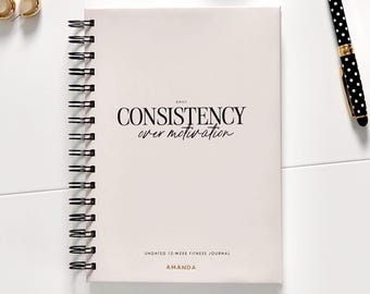 Personalised A5 12-Week Fitness Journal | Undated Meal Planner | Workout Planner | Exercise Journal | Gift For Fitness Lovers