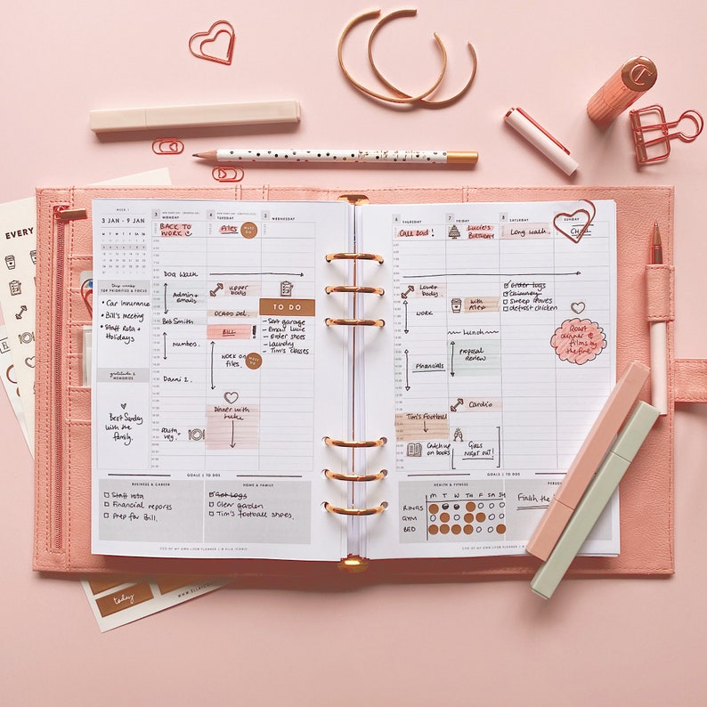 2023 Weekly Planner Inserts Refills Week on Two Pages View Etsy UK