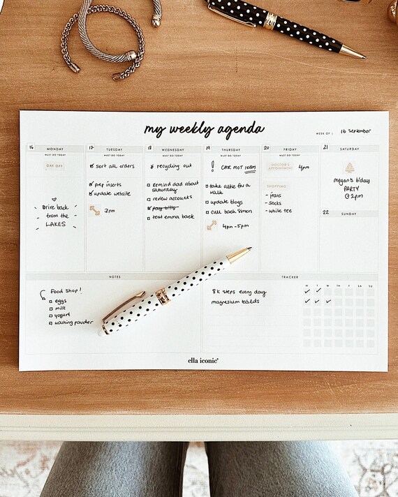 Habit Tracker Notepad Weekly Planner Notepad - 52 Undated Sheets With ...