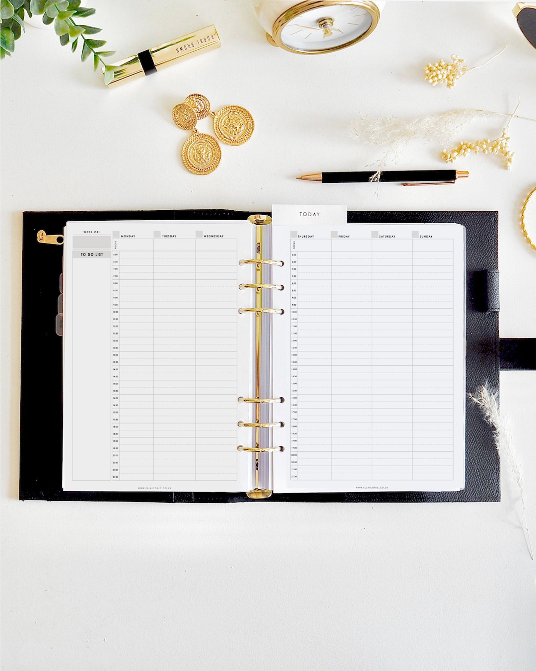 Undated A5 Weekly Planner Inserts | Vertical | Week on Two Pages ...