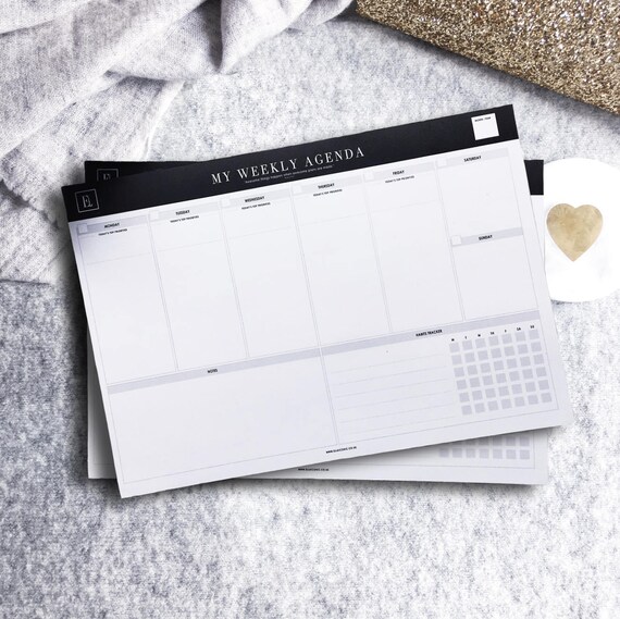 My Weekly Agenda A4 Deskpad Weekly Planner Undated Etsy