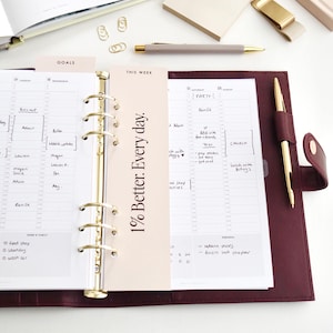 Blush 'This Week' Double Sided A5 Planner Page Marker, Planner Divider, Bookmark | for A5 6-Ring Binders, Filofax, Large GM LV Agendas - ella iconic® UK