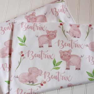 Personalized Baby Blanket Pig Baby Blanket Farm Blanket