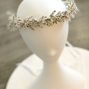 German Statice Floral Wreath, Boho Floral Crown,Dried flowers floral crown,Boho wedding